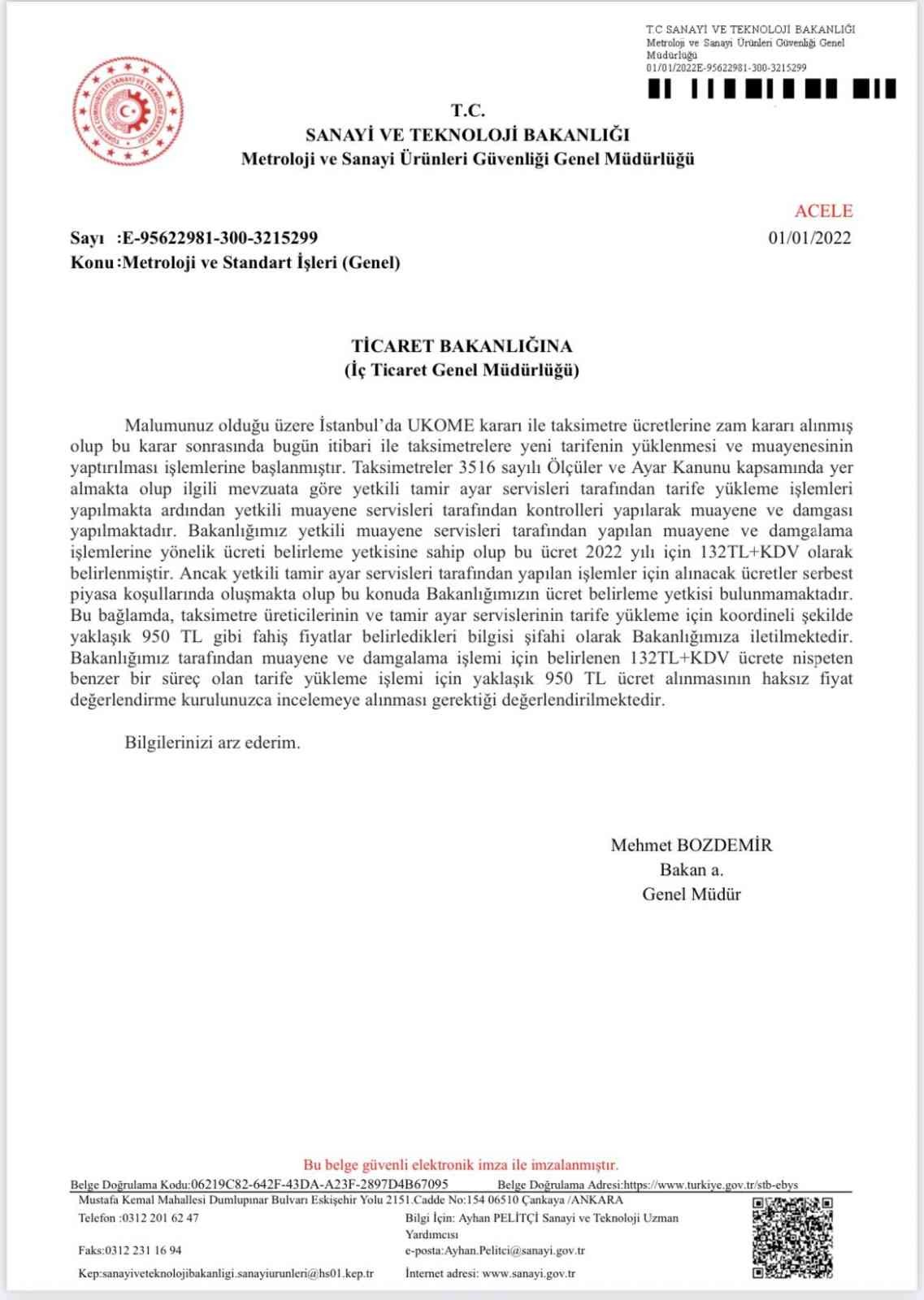 Bakanlık, taksicilerin ’fahiş fiyat’ iddiası üzerine harekete geçti